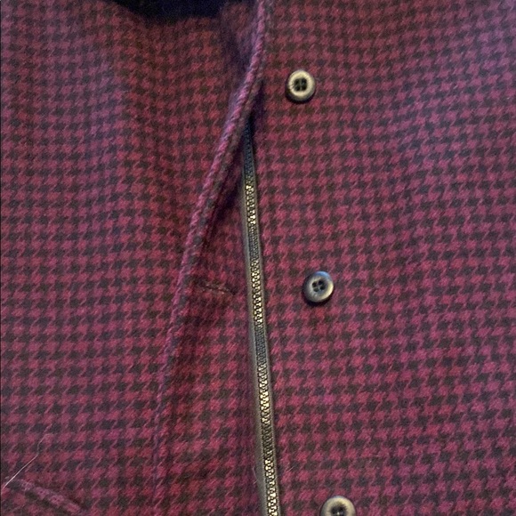 Woolrich Vintage Wool Pea Coat with Purple/Black Houndstooth - Picture 7 of 8